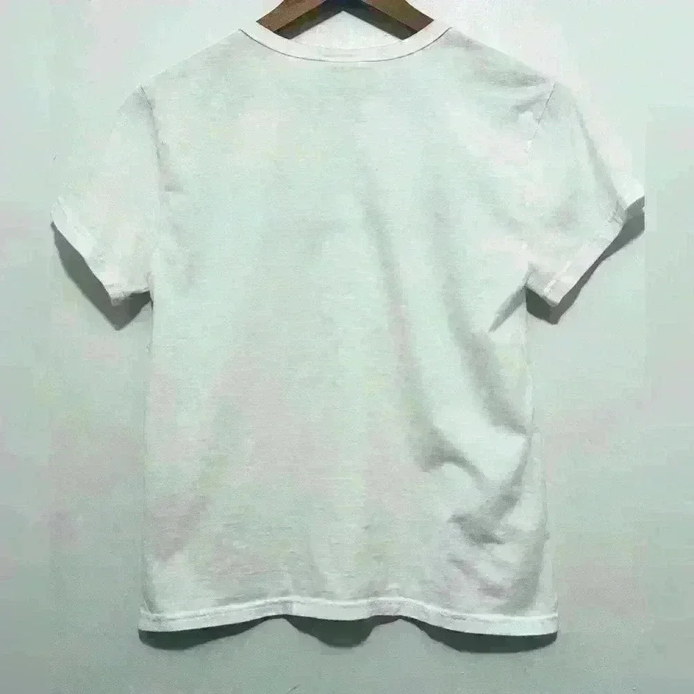 Champion Classic T-Shirt, Women’s Size Medium, White with Navy Blue Script Logo - Picture 2 of 12